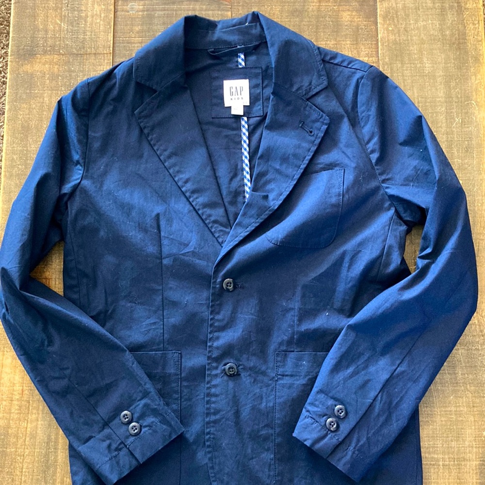 GapKids Navy Blue Boys Sport Coat (Size L)